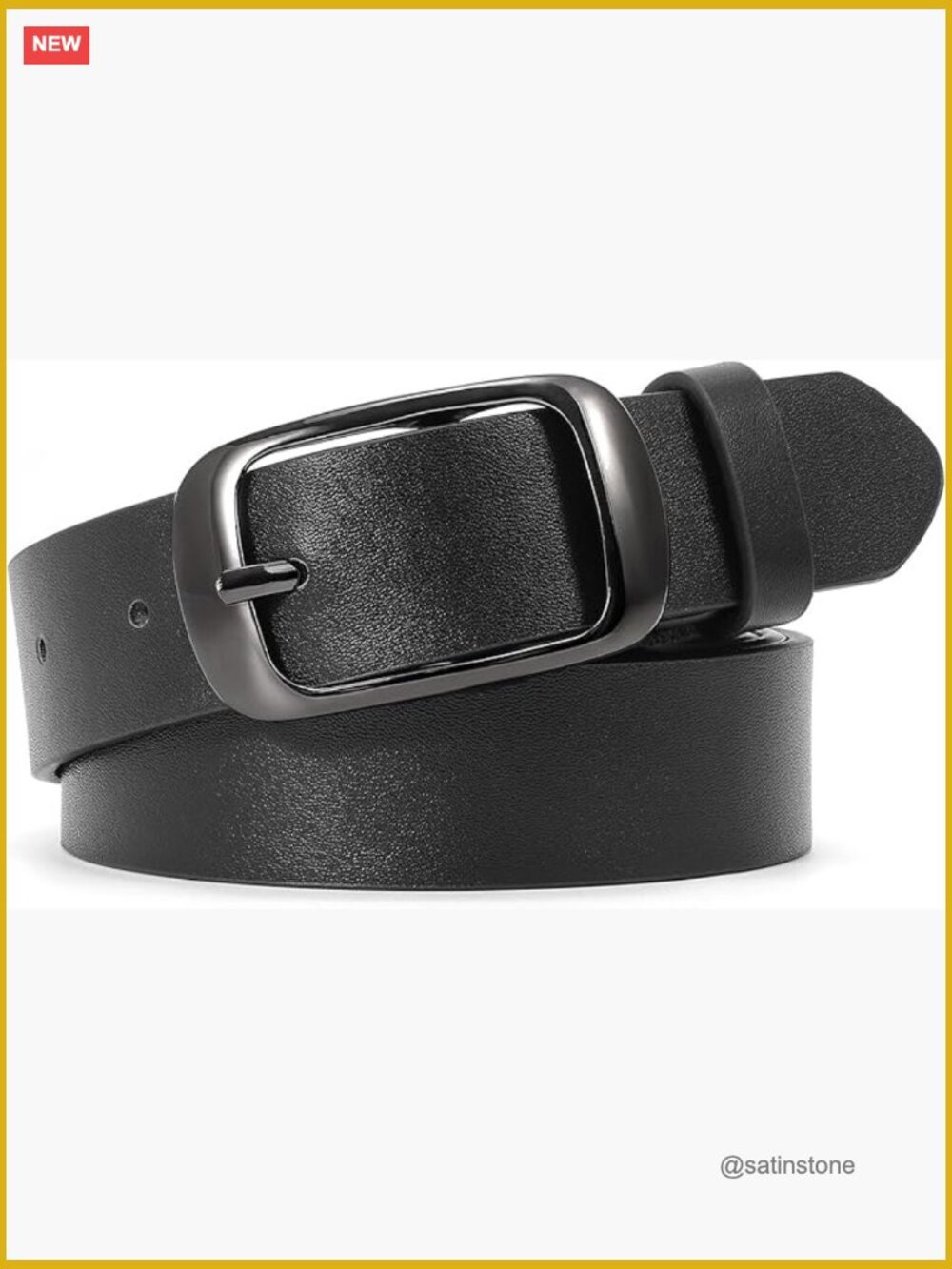 Plus Size Leather Belt with Metal Buckle for Jeans Pants Casual